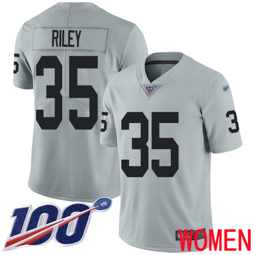 Oakland Raiders Limited Silver Women Curtis Riley Jersey NFL Football 35 100th Season Inverted Legend Jersey